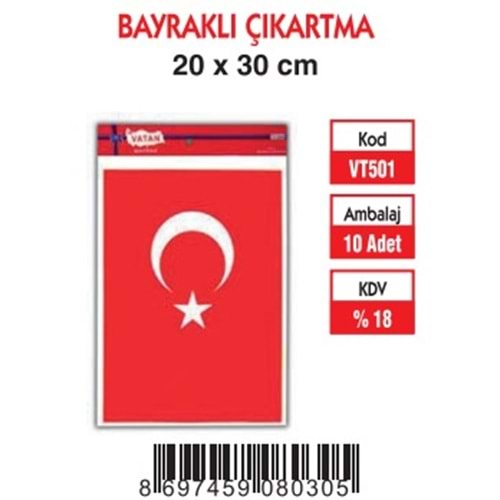 BAYRAKLI ÇIKARTMA 20x30 10 LU