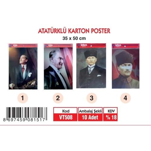ATATÜRKLÜ KARTON 35X50 10 LU