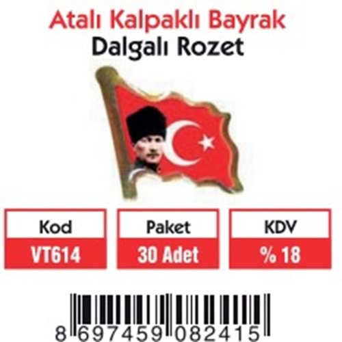 ATALI KALPAKLI BAYRAK (DALGALI) ROZET