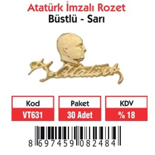 ATATÜRKLÜ-İMZALI SARI ROZET
