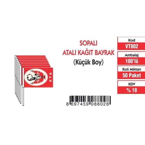 KÜÇÜK SOPALI ATALI BAYRAK (80'Lİ)