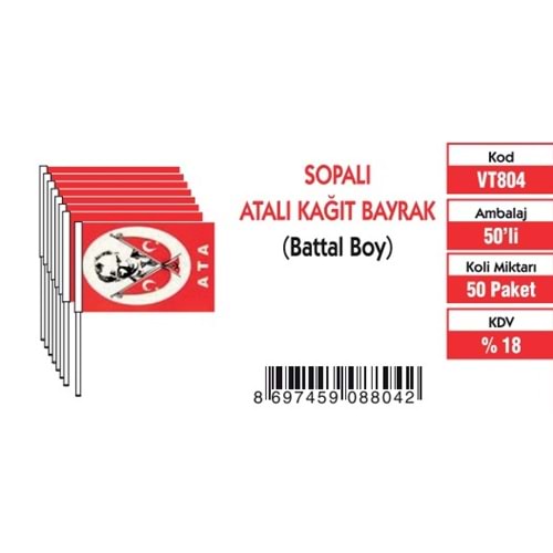BATTAL BOY SOPALI ATALI BAYRAK (40'LI)