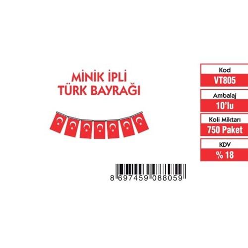 MİNİK İPLİ TÜRK BAYRAĞI