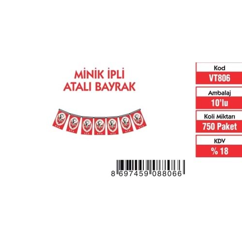 MİNİK İPLİ ATALI BAYRAK