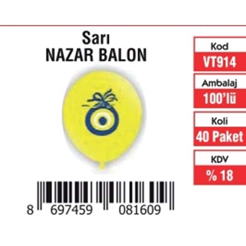 SARI NAZAR BALON (100'LÜ)
