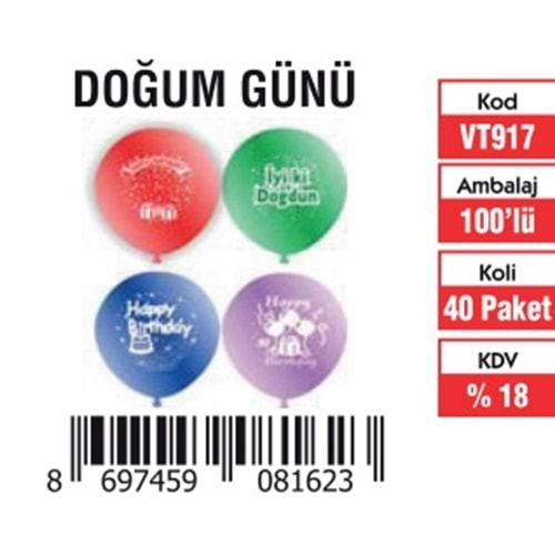 DOĞUM GÜNÜ BALON (100'LÜ)