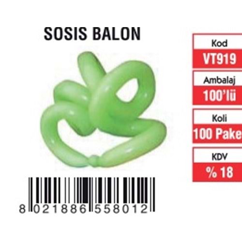 SOSİS BALON (100'LÜ)