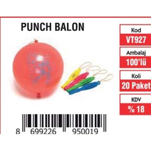 PUNCH BALON (100'LÜ)