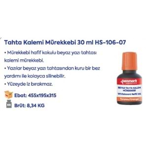 TAHTA KALEMİ MÜREKKEBİ 30 ML TURUNCU
