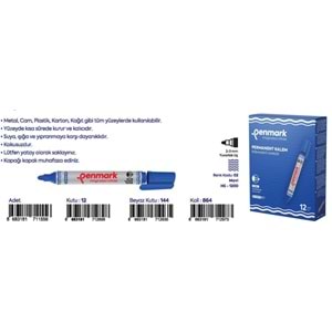 PERMANENT MARKER YUVARLAK UÇ MAVİ