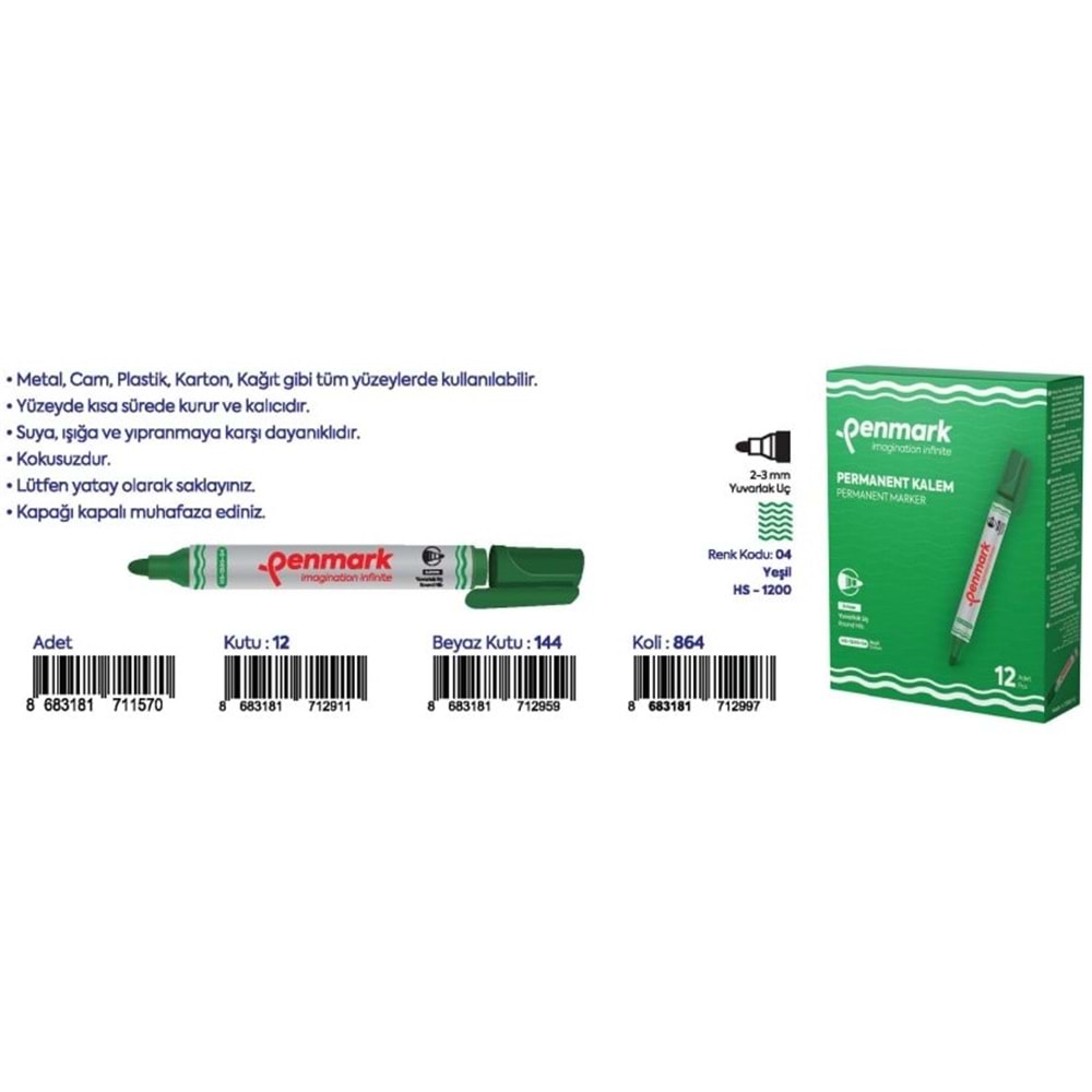 PERMANENT MARKER KESİK UÇ YEŞİL