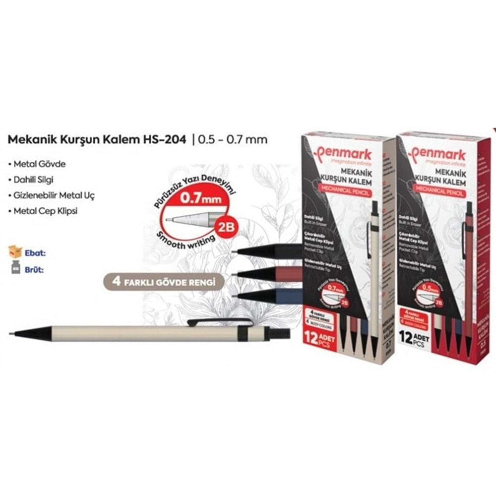 VERSATİL KALEM 4 RENK METAL GÖVDELİ 0.5 UÇ
