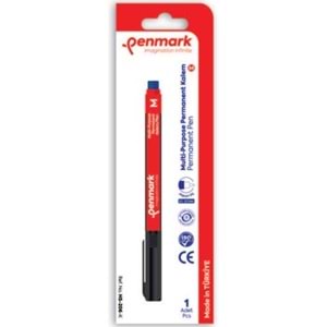 ASETAT KALEMİ (M) (CD-METAL-CAM-PLASTİK) TEKLİ BLİSTER KIRMIZI