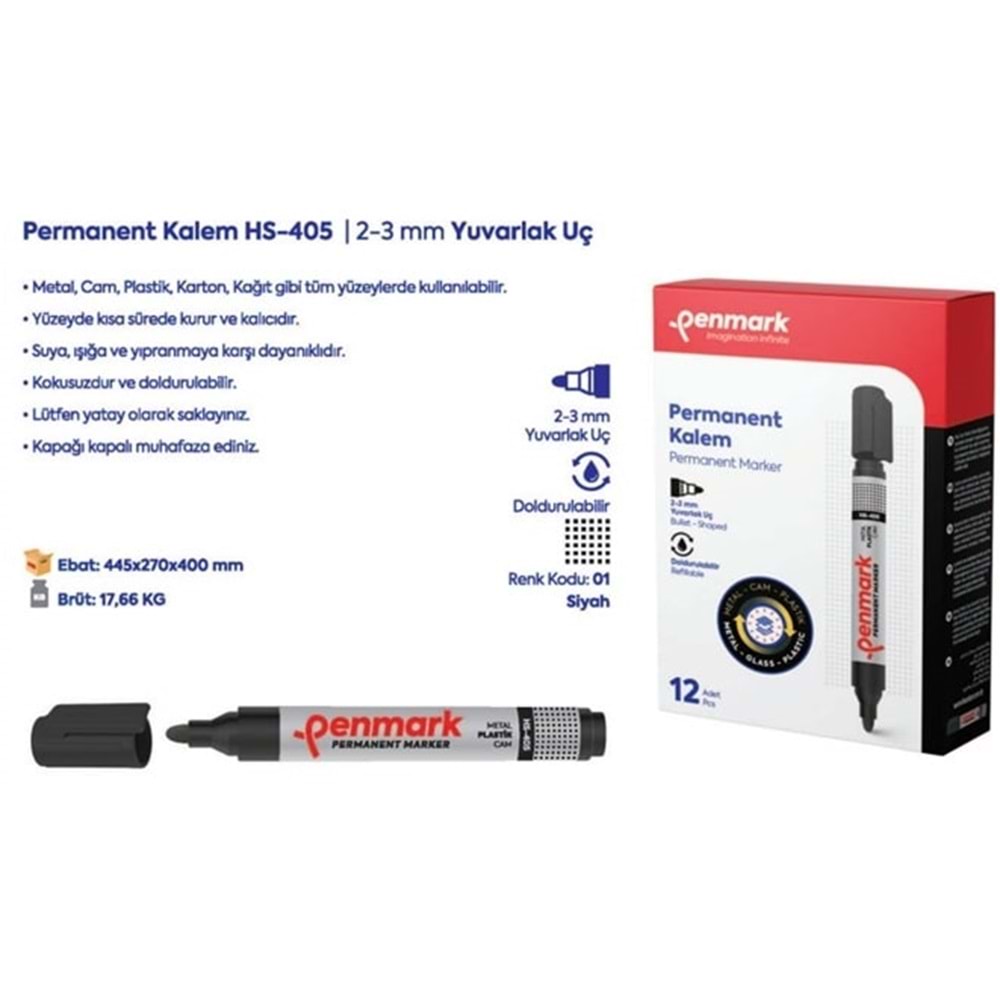 PERMANENT MARKER YUVARLAK UÇ SİYAH