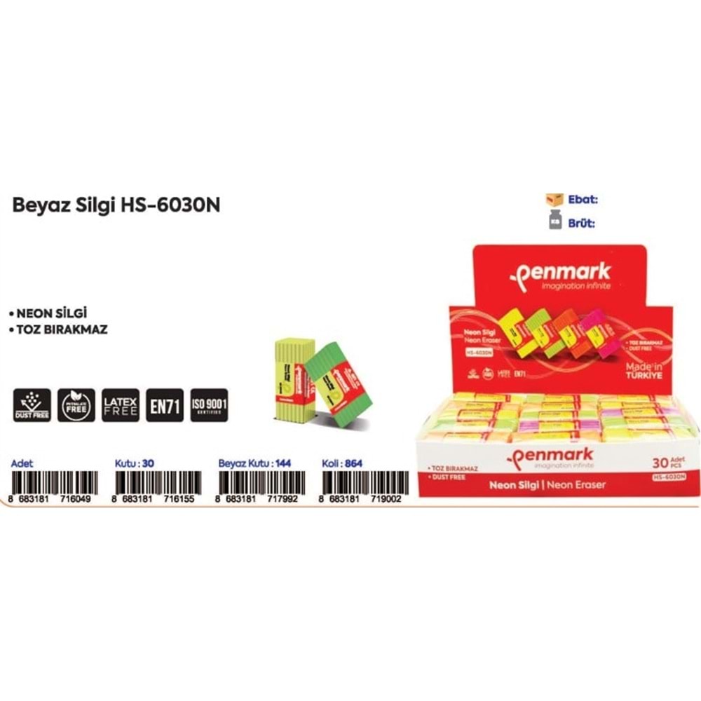 SİLGİ 30 LU KUTU NEON
