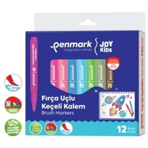 SÜPER YIKANABİLİR BRUSH UÇLU KEÇELİ KALEM 12 LI SET