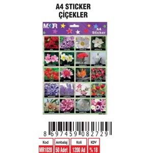 A-4 STİCKER ÇİÇEKLER