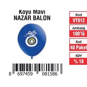 KOYUMAVİ NAZAR BALON (100'LÜ)